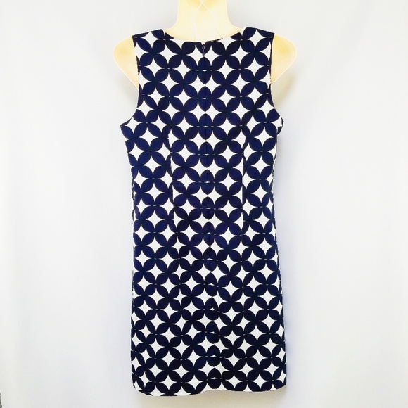 *SOLD* Ann Taylor Petite Floral Blue/White Dress 4 - Picture 3 of 6